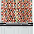 thumbnail image 1 of Ambesonne Vintage Kitchen Curtains, Retro Style Bubbles, 55"x45", Orange Yellow, 1 of 1