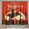 thumbnail image 1 of Ambesonne Vintage Kitchen Curtains, Rodeo Cowboy Rides Bull, 55"x39", Orange Brown, 1 of 3
