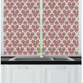 thumbnail image 1 of Ambesonne Vintage Kitchen Curtains, Swirled Leaves of Lotus, 55"x39", Salmon Dark Teal Dust, 1 of 2