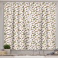 thumbnail image 1 of Ambesonne Vintage Kitchen Curtains, Vanilla Twigs Flowers Oil, 55"x39", Pale Cinnamon Mustard, 1 of 3