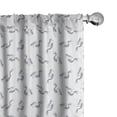 thumbnail image 1 of Ambesonne Vintage Mermaid 4-Panel Curtains, Swimming Fish Girls, 56"x84", Dark Ceil Blue White, 1 of 1