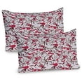 thumbnail image 1 of Ambesonne Vintage Pillow Sham 2 Pack, Blooming Spring Branches, 26"x20", Dark Brown and Dark Coral, 1 of 3