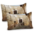 thumbnail image 1 of Ambesonne Vintage Pillow Sham 2 Pack, Narrow Cobble Street, 26"x20", Cream, 1 of 3