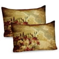 thumbnail image 1 of Ambesonne Vintage Pillow Sham 2 Pack, Retro Flower Chamomile, 26"x20", Tan Orange, 1 of 1