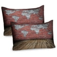 thumbnail image 1 of Ambesonne Vintage Pillow Sham 2 Pack, Rustic Old Grunge Map, 30"x20", Cinnamon Pale Grey, 1 of 3