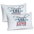 thumbnail image 1 of Ambesonne Vintage Pillow Sham 2 Pack, Words Family Love Typo, 26"x20", Black Pale Blue Red, 1 of 3