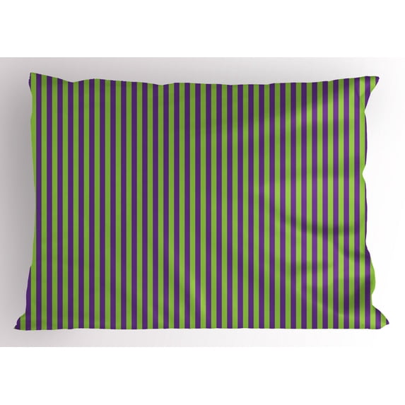 Ambesonne Vintage Pillow Sham, Blue Green Bold Stripes, 26" X 20", Royal Blue Lime Green