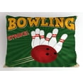 thumbnail image 1 of Ambesonne Vintage Pillow Sham, Bowling Strike Green, 26" X 20", Multicolor, 1 of 2