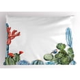 thumbnail image 1 of Ambesonne Vintage Pillow Sham, Cactus Flowers Birds, 26" X 20", Green and Blue, 1 of 2