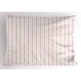 thumbnail image 1 of Ambesonne Vintage Pillow Sham, Pastel Flora and Stripes, 26" X 20", Pale Pink White, 1 of 2