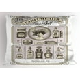 thumbnail image 1 of Ambesonne Vintage Pillow Sham, Retro Style Perfumeries, 26" X 20", Pale Pink and Cream, 1 of 2