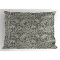thumbnail image 1 of Ambesonne Vintage Pillow Sham, Romantic Rose Motifs, 26" X 20", Dark Taupe Cream, 1 of 2