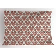 thumbnail image 1 of Ambesonne Vintage Pillow Sham, Swirled Leaves of Lotus, 26" X 20", Salmon Dark Teal Dust, 1 of 2