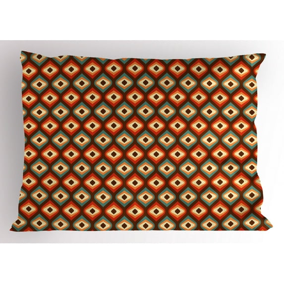 Ambesonne Vintage Pillow Sham, Unusual Vibrant Shapes, 36" X 20", Multicolor