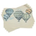 thumbnail image 1 of Ambesonne Vintage Place Mats Set of 4, Air Balloons in Sky, Standard Size, Green Blue, 1 of 6