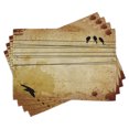thumbnail image 1 of Ambesonne Vintage Place Mats Set of 4, Birds on Cable Grunge, Standard Size, Mustard, 1 of 6