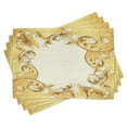 thumbnail image 1 of Ambesonne Vintage Place Mats Set of 4, Golden Floral Ornament, Standard Size, Cream Yellow, 1 of 4