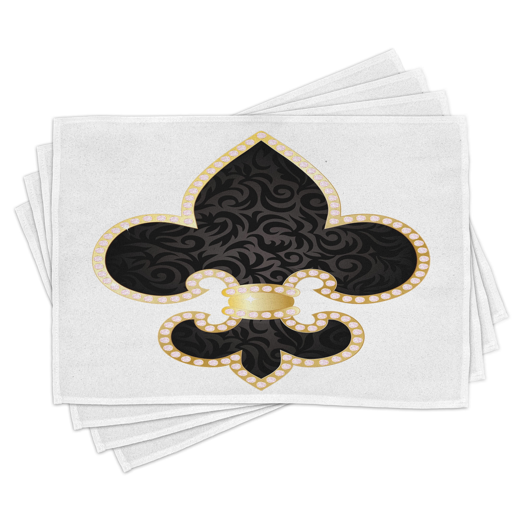 Ambesonne Vintage Place Mats Set of 4, Lily of France, Standard Size ...