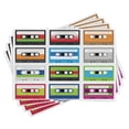thumbnail image 1 of Ambesonne Vintage Place Mats Set of 4, Retro Cassette Collage, Standard Size, Green Blue, 1 of 6