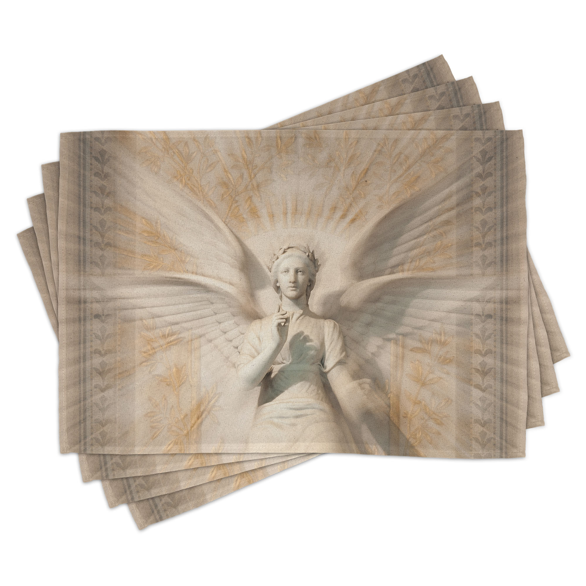 Ambesonne Vintage Place Mats Set of 4, Woman in Medieval Vintage ...