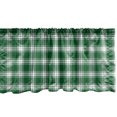 thumbnail image 1 of Ambesonne Vintage Plaid Valance Pack of 2, Retro Green Buffalo, 42"X12", Forest Green White, 1 of 3