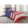 thumbnail image 1 of Ambesonne Vintage Quilted Bedspread Set 2 Pcs, American Freedom Theme, Twin Size, White Blue and Vermilion, 1 of 3