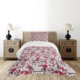 thumbnail image 1 of Ambesonne Vintage Quilted Bedspread Set 2 Pcs, Blooming Spring Branches, Twin Size, Dark Brown and Dark Coral, 1 of 3