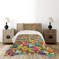 thumbnail image 1 of Ambesonne Vintage Quilted Bedspread Set 2 Pcs, Funky Geometric Style, Twin Size, Multicolor, 1 of 6