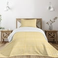 thumbnail image 1 of Ambesonne Vintage Quilted Bedspread Set 2 Pcs, Gingham Pattern Heart Shape, Twin Size, Mustard and White, 1 of 3