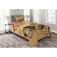 thumbnail image 1 of Ambesonne Vintage Quilted Bedspread Set 2 Pcs, Old Style Car Repair, Twin Size, Sepia Red, 1 of 3