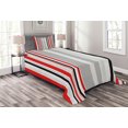 thumbnail image 1 of Ambesonne Vintage Quilted Bedspread Set 2 Pcs, Retro Abstract Lines, Twin Size, Vermilion and Pale Grey, 1 of 3