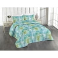 thumbnail image 1 of Ambesonne Vintage Quilted Bedspread Set 3 Pcs, Butterfly Music Cursive, Queen, Apple Green and Seafoam, 1 of 4