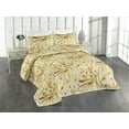 thumbnail image 1 of Ambesonne Vintage Quilted Bedspread Set 3 Pcs, Creamy Meadow Blossom Print, Queen, Cream Mustard and Caramel, 1 of 1