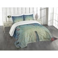 thumbnail image 1 of Ambesonne Vintage Quilted Bedspread Set 3 Pcs, Ferris Wheel Fun Retro, King Size, Blue, 1 of 5