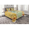 thumbnail image 1 of Ambesonne Vintage Quilted Bedspread Set 3 Pcs, Floral Detailed Frames, Queen Size, Multicolor, 1 of 3