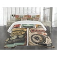 thumbnail image 1 of Ambesonne Vintage Quilted Bedspread Set 3 Pcs, Grunge Funky Style Artwork, King Size, Multicolor, 1 of 5