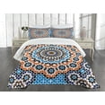 thumbnail image 1 of Ambesonne Vintage Quilted Bedspread Set 3 Pcs, Moroccan Ceramic Tile, Queen Size, Multicolor, 1 of 5