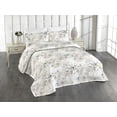 thumbnail image 1 of Ambesonne Vintage Quilted Bedspread Set 3 Pcs, Nature Bloom Branches Leafy, King, Taupe Grey Blush and Cream, 1 of 4