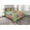 thumbnail image 1 of Ambesonne Vintage Quilted Bedspread Set 3 Pcs, Rainbow Color Geometric, Queen Size, Multicolor, 1 of 3