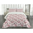 thumbnail image 1 of Ambesonne Vintage Quilted Bedspread Set 3 Pcs, Retro Women Fashion, Queen Size, Pale Pink, 1 of 3
