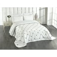 thumbnail image 1 of Ambesonne Vintage Quilted Bedspread Set 3 Pcs, Shabby Plant Damask, King Size, Black White, 1 of 5
