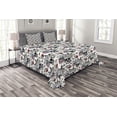 thumbnail image 1 of Ambesonne Vintage Quilted Bedspread Set 3 Pcs, Skulls and Flowers, Queen Size, Multicolor, 1 of 3