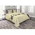 thumbnail image 1 of Ambesonne Vintage Quilted Bedspread Set 3 Pcs, Time to Goodbye, Queen Size, Pale Yellow Black, 1 of 3