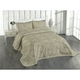 thumbnail image 1 of Ambesonne Vintage Quilted Coverlet 2 Pcs, Retro Artwork Roses Leaves, Twin Size, Eggshell Sage Green Taupe, 1 of 4