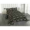 thumbnail image 1 of Ambesonne Vintage Quilted Coverlet 3 Pcs, Flowery Curves Baroque Art, King Size, Charcoal Grey and Tan, 1 of 4