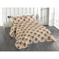 thumbnail image 1 of Ambesonne Vintage Quilted Coverlet 3 Pcs, Garden Flowers Autumnal Art, King Size, Cinnamon Pale Khaki Beige, 1 of 4