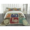 thumbnail image 1 of Ambesonne Vintage Quilted Coverlet 3 Pcs, Grunge Sports Banners, King Size, Multicolor, 1 of 4