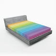 thumbnail image 1 of Ambesonne Vintage Rainbow Fitted Sheet 2 Pcs Set, Retro Stripes, Full, Multicolor, 1 of 3