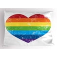 thumbnail image 1 of Ambesonne Vintage Rainbow Pillow Sham, Heart Shape, 26" X 20", Multicolor, 1 of 2