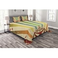 thumbnail image 1 of Ambesonne Vintage Rainbow Quilted Bedspread Set 3 Pcs, Old Circus Fair, King Size, Multicolor, 1 of 3
